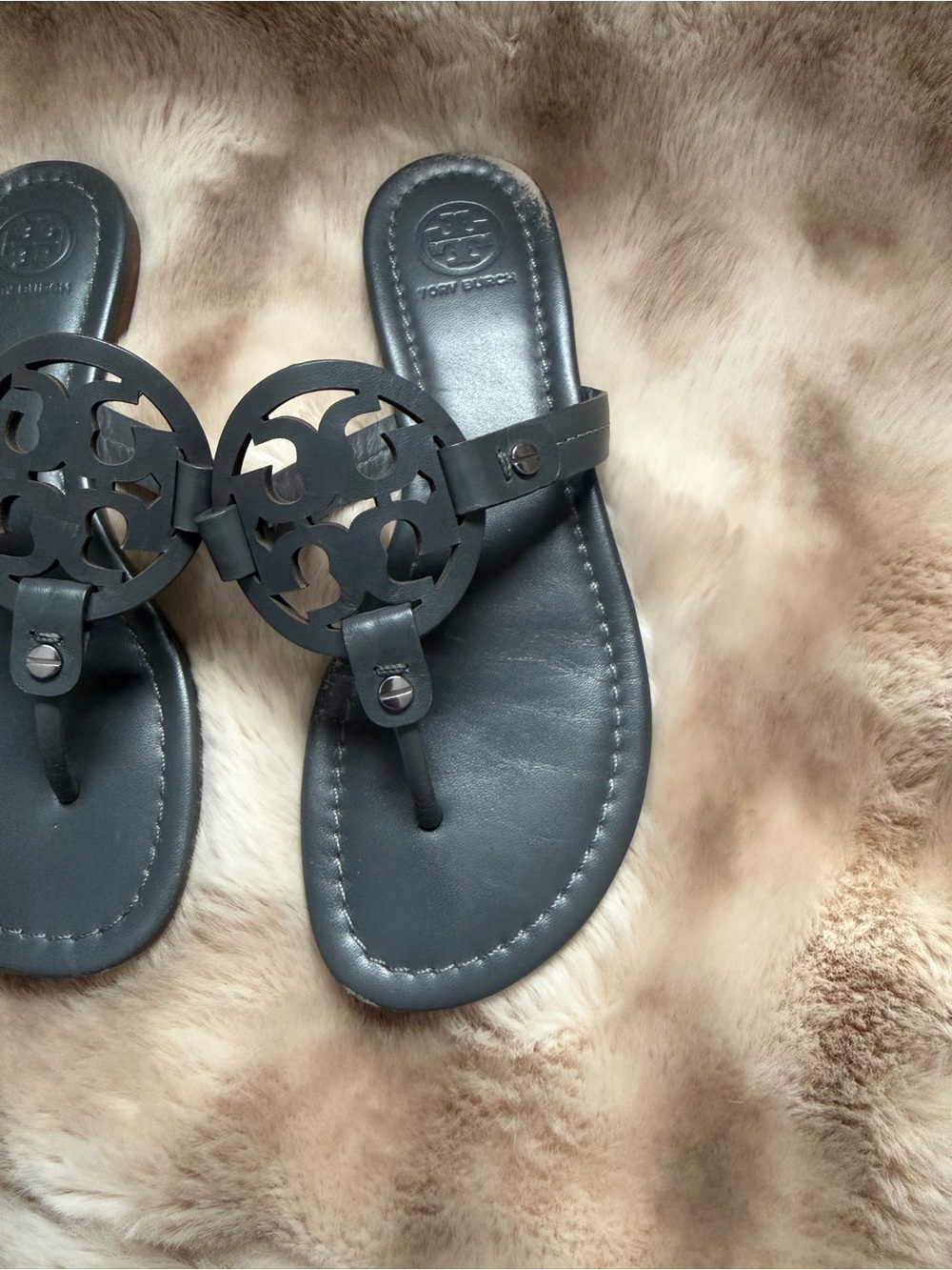 Tory Burch Miller Sandals – Size 6.5, Grey - Picture 4 of 9
